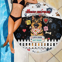 German Shepherd Home Security With A Heart Beach Blanket Officer Loyal Guard Dog Best Friend Mascot