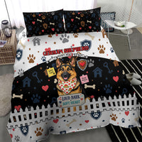 German Shepherd Home Security With A Heart Bedding Set Officer Loyal Guard Dog Best Friend Mascot
