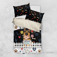 German Shepherd Home Security With A Heart Bedding Set Officer Loyal Guard Dog Best Friend Mascot