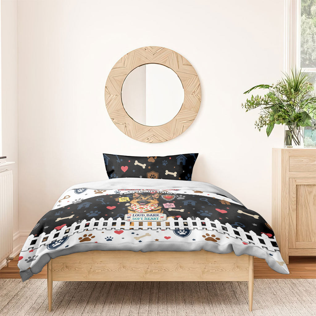 German Shepherd Home Security With A Heart Bedding Set Officer Loyal Guard Dog Best Friend Mascot