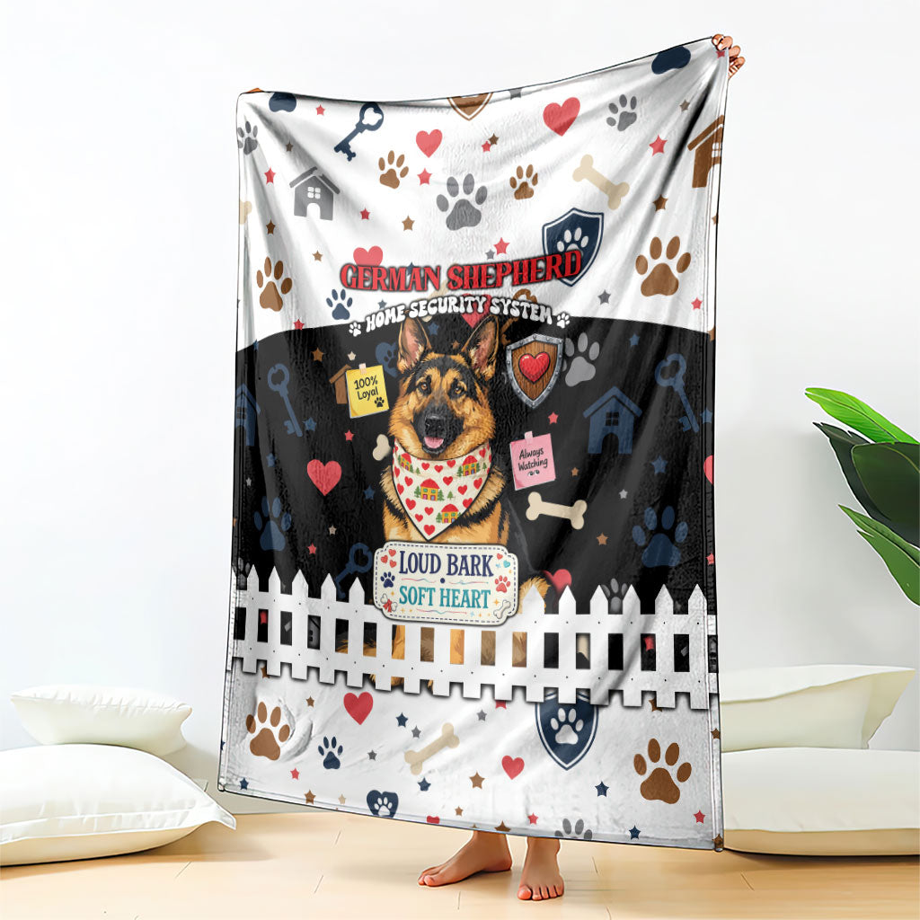 German Shepherd Home Security With A Heart Blanket Officer Loyal Guard Dog Best Friend Mascot