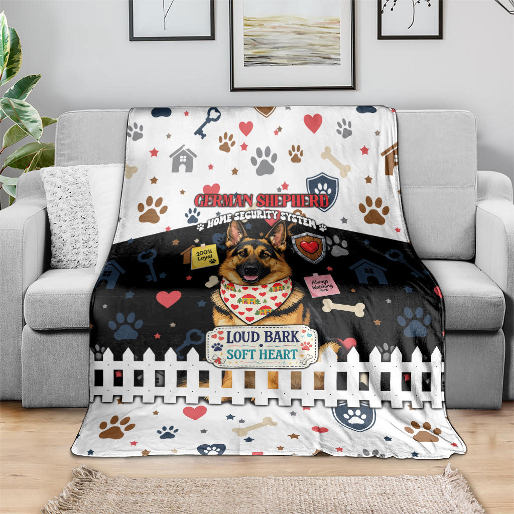 German Shepherd Home Security With A Heart Blanket Officer Loyal Guard Dog Best Friend Mascot