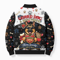 German Shepherd Home Security With A Heart Bomber Puffer Jacket Officer Loyal Guard Dog Best Friend Mascot
