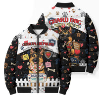 German Shepherd Home Security With A Heart Bomber Puffer Jacket Officer Loyal Guard Dog Best Friend Mascot
