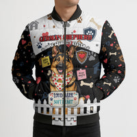 German Shepherd Home Security With A Heart Bomber Puffer Jacket Officer Loyal Guard Dog Best Friend Mascot