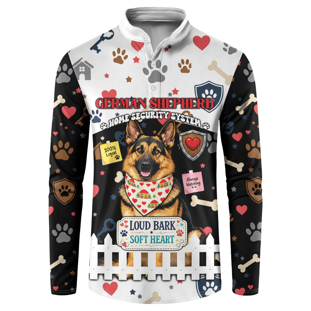 German Shepherd Home Security With A Heart Button Sweatshirt Officer Loyal Guard Dog Best Friend Mascot