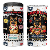 German Shepherd Home Security With A Heart 4 in 1 Can Cooler Tumbler Officer Loyal Guard Dog Best Friend Mascot