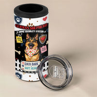 German Shepherd Home Security With A Heart 4 in 1 Can Cooler Tumbler Officer Loyal Guard Dog Best Friend Mascot