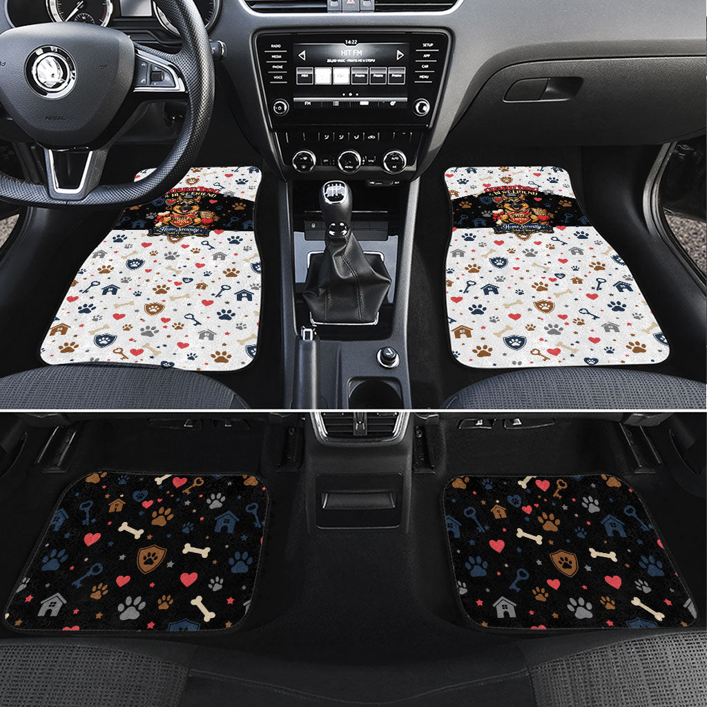 German Shepherd Home Security With A Heart Car Mats Officer Loyal Guard Dog Best Friend Mascot
