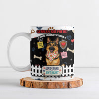 German Shepherd Home Security With A Heart Ceramic Mug Officer Loyal Guard Dog Best Friend Mascot
