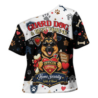 German Shepherd Home Security With A Heart Cross Shoulder Shirt Officer Loyal Guard Dog Best Friend Mascot