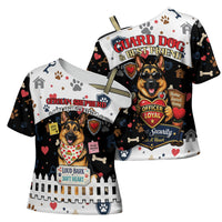 German Shepherd Home Security With A Heart Cross Shoulder Shirt Officer Loyal Guard Dog Best Friend Mascot