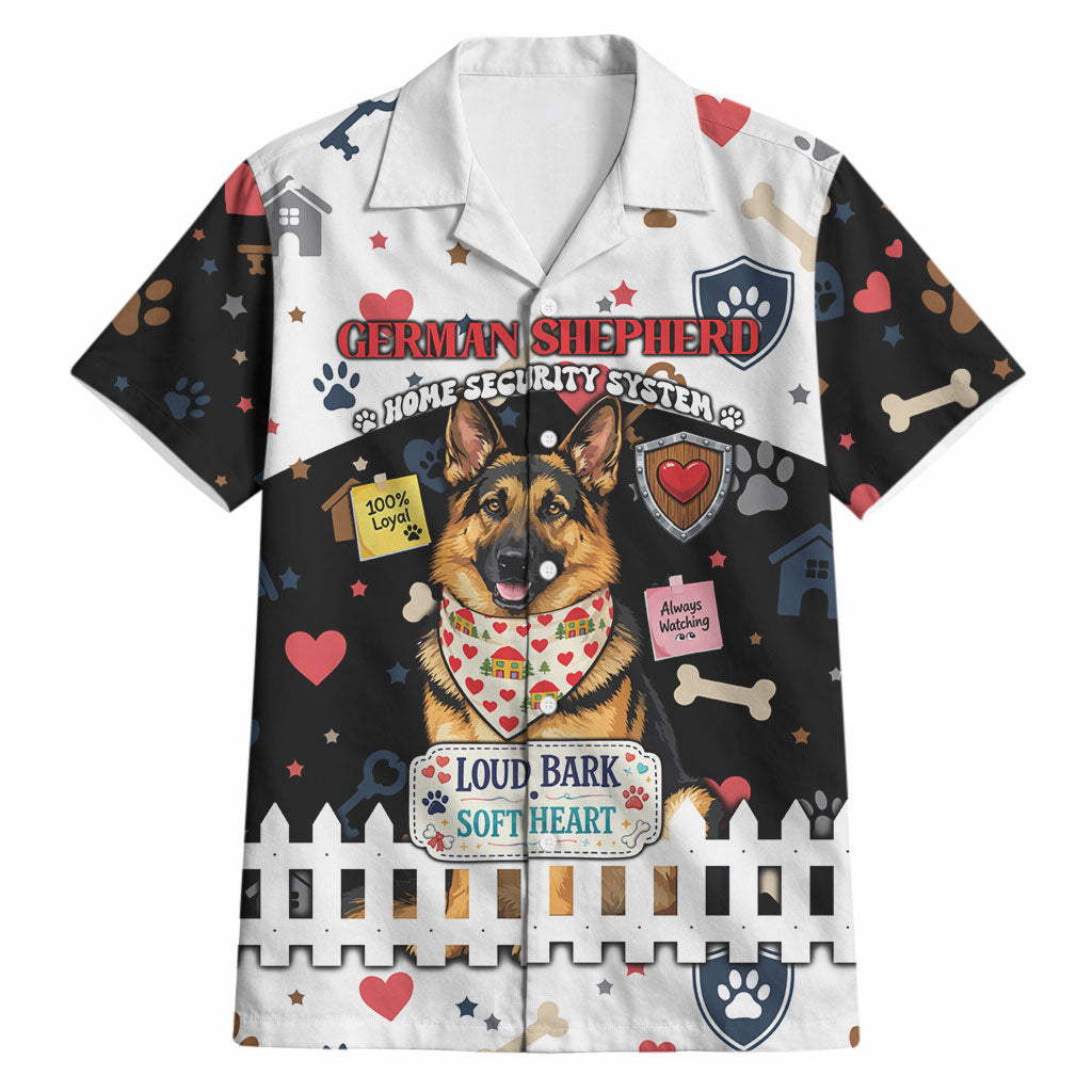 German Shepherd Home Security With A Heart Hawaiian Shirt Officer Loyal Guard Dog Best Friend Mascot