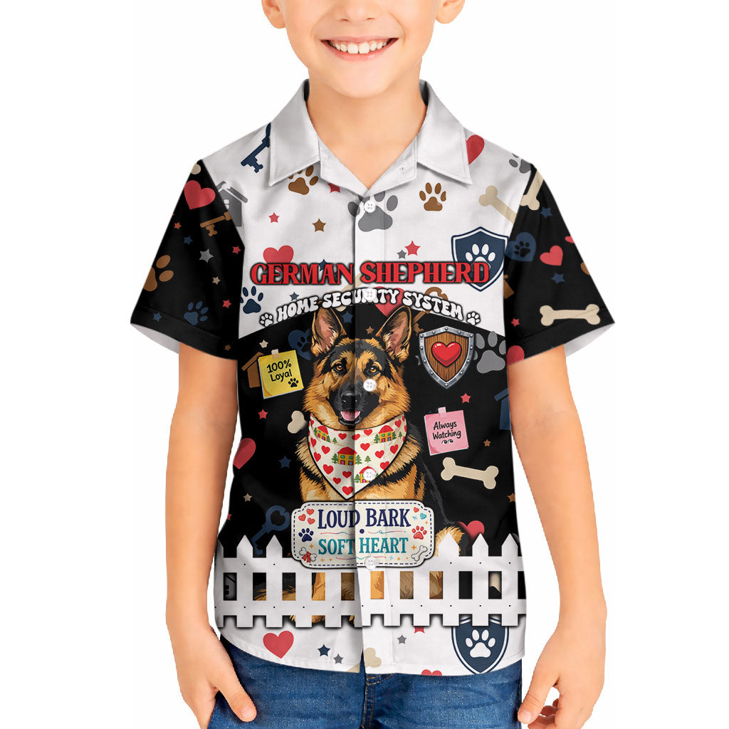 German Shepherd Home Security With A Heart Hawaiian Shirt Officer Loyal Guard Dog Best Friend Mascot