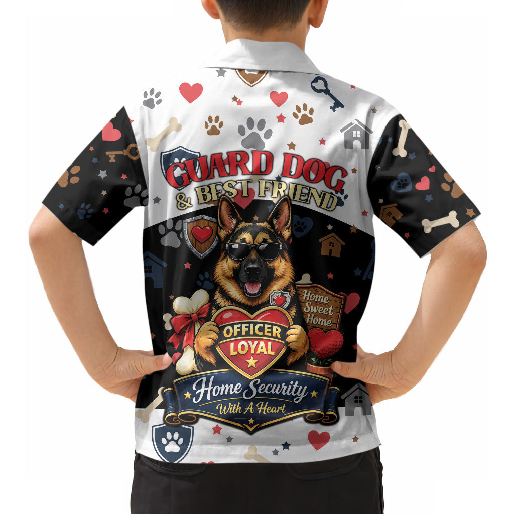German Shepherd Home Security With A Heart Hawaiian Shirt Officer Loyal Guard Dog Best Friend Mascot