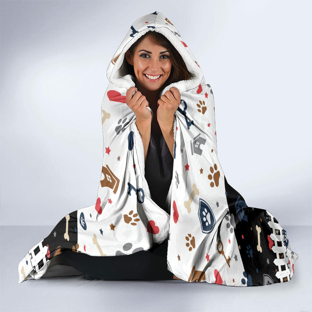 German Shepherd Home Security With A Heart Hooded Blanket Officer Loyal Guard Dog Best Friend Mascot