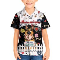 German Shepherd Home Security With A Heart Kid Hawaiian Shirt Officer Loyal Guard Dog Best Friend Mascot