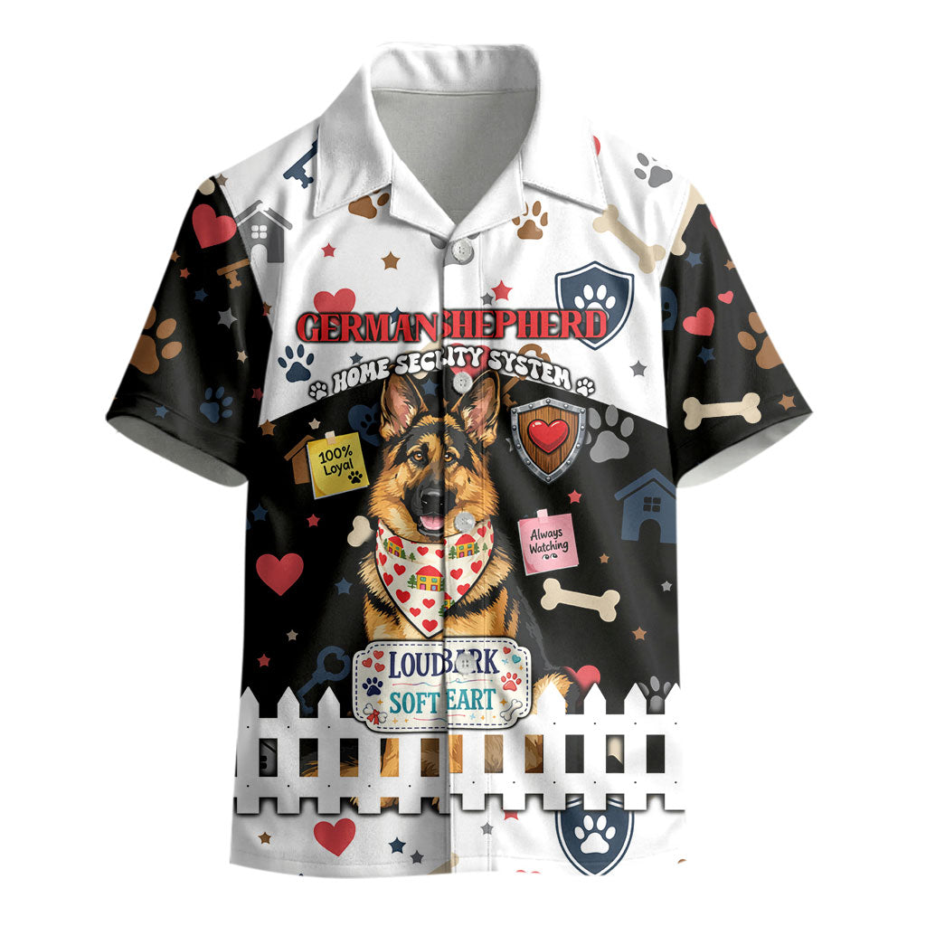 German Shepherd Home Security With A Heart Kid Hawaiian Shirt Officer Loyal Guard Dog Best Friend Mascot