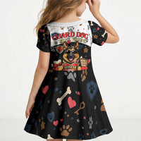 German Shepherd Home Security With A Heart Kid Short Sleeve Dress Officer Loyal Guard Dog Best Friend Mascot