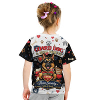 German Shepherd Home Security With A Heart Kid T Shirt Officer Loyal Guard Dog Best Friend Mascot