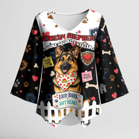 German Shepherd Home Security With A Heart Kimono Sleeve Blouse Officer Loyal Guard Dog Best Friend Mascot