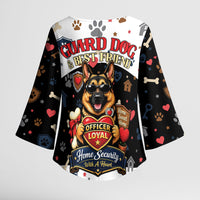 German Shepherd Home Security With A Heart Kimono Sleeve Blouse Officer Loyal Guard Dog Best Friend Mascot