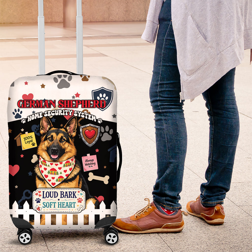 German Shepherd Home Security With A Heart Luggage Cover Officer Loyal Guard Dog Best Friend Mascot