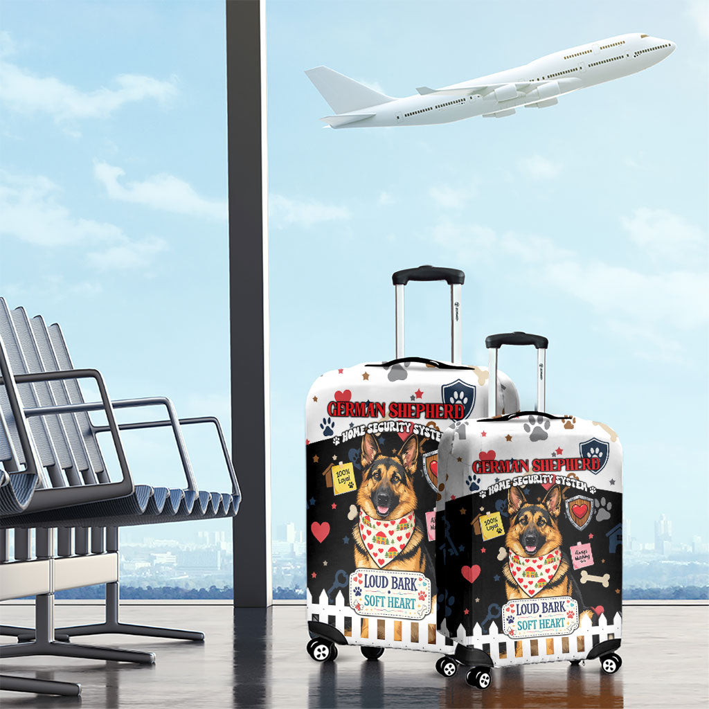 German Shepherd Home Security With A Heart Luggage Cover Officer Loyal Guard Dog Best Friend Mascot