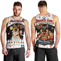 German Shepherd Home Security With A Heart Men Tank Top Officer Loyal Guard Dog Best Friend Mascot