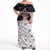 German Shepherd Home Security With A Heart Off Shoulder Maxi Dress Officer Loyal Guard Dog Best Friend Mascot