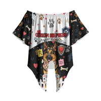 German Shepherd Home Security With A Heart Off Shoulder Wrap Waist Top Officer Loyal Guard Dog Best Friend Mascot