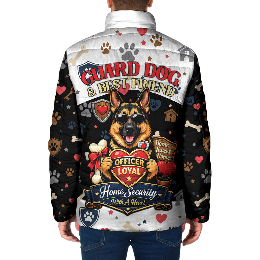 German Shepherd Home Security With A Heart Padded Jacket Officer Loyal Guard Dog Best Friend Mascot