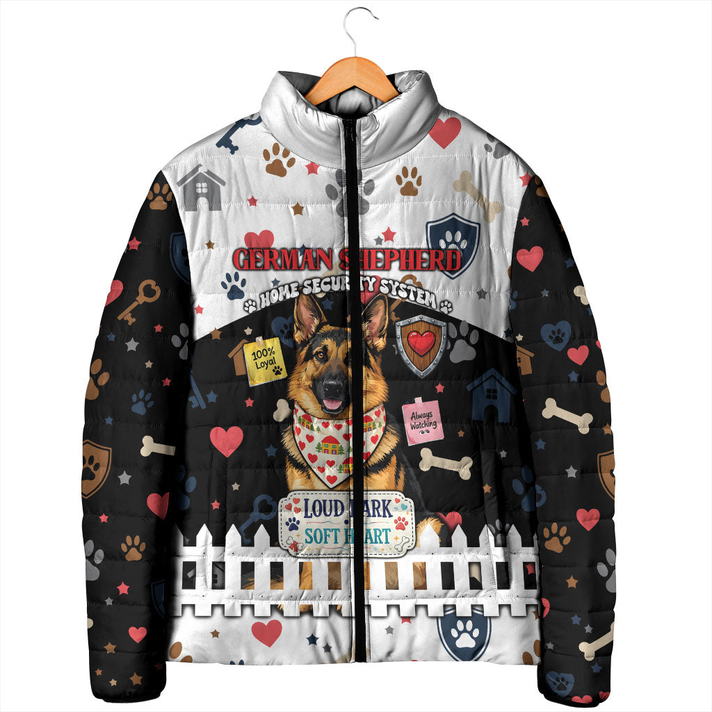 German Shepherd Home Security With A Heart Padded Jacket Officer Loyal Guard Dog Best Friend Mascot