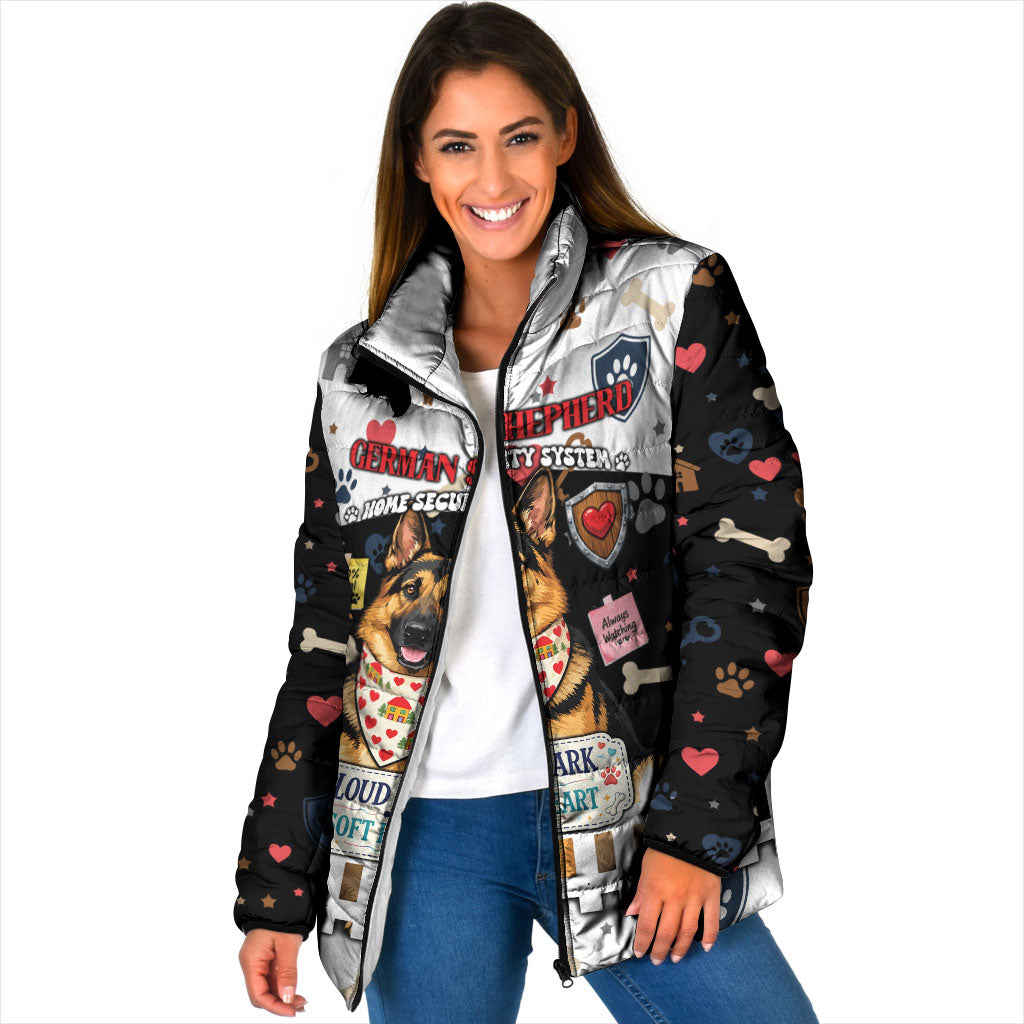 German Shepherd Home Security With A Heart Padded Jacket Officer Loyal Guard Dog Best Friend Mascot