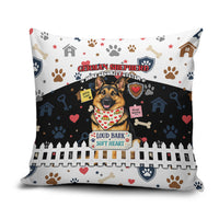 German Shepherd Home Security With A Heart Pillow Cover Officer Loyal Guard Dog Best Friend Mascot