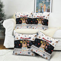 German Shepherd Home Security With A Heart Pillow Cover Officer Loyal Guard Dog Best Friend Mascot