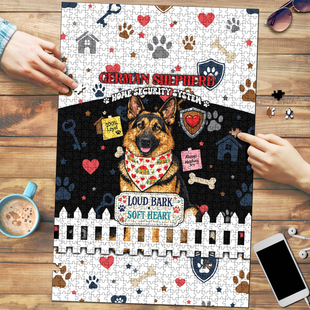 German Shepherd Home Security With A Heart Puzzle Officer Loyal Guard Dog Best Friend Mascot