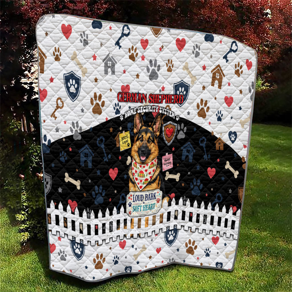 German Shepherd Home Security With A Heart Quilt Officer Loyal Guard Dog Best Friend Mascot