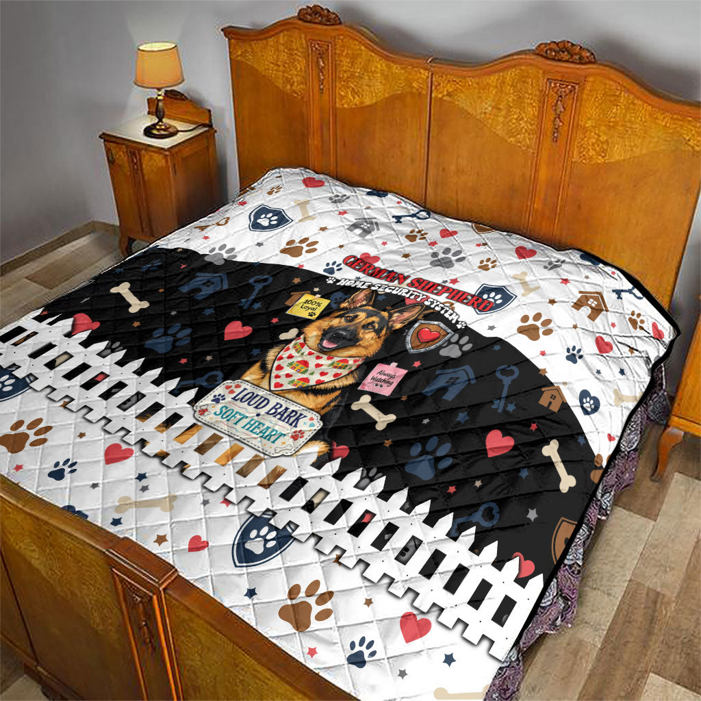 German Shepherd Home Security With A Heart Quilt Officer Loyal Guard Dog Best Friend Mascot