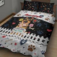 German Shepherd Home Security With A Heart Quilt Bed Set Officer Loyal Guard Dog Best Friend Mascot