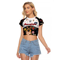 German Shepherd Home Security With A Heart Raglan Cropped T Shirt Officer Loyal Guard Dog Best Friend Mascot