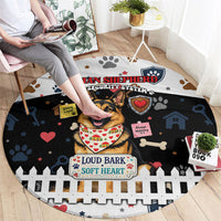 German Shepherd Home Security With A Heart Round Carpet Officer Loyal Guard Dog Best Friend Mascot