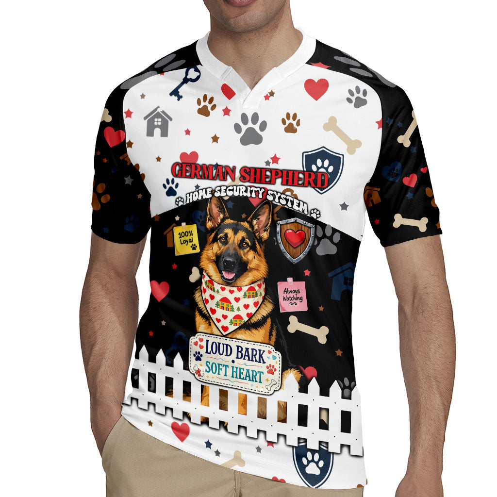 German Shepherd Home Security With A Heart Rugby Jersey Officer Loyal Guard Dog Best Friend Mascot