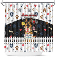 German Shepherd Home Security With A Heart Shower Curtain Officer Loyal Guard Dog Best Friend Mascot