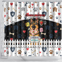 German Shepherd Home Security With A Heart Shower Curtain Officer Loyal Guard Dog Best Friend Mascot
