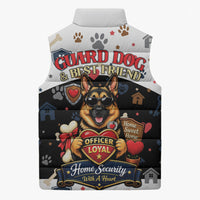 German Shepherd Home Security With A Heart Sleeveless Puffer Jacket Officer Loyal Guard Dog Best Friend Mascot