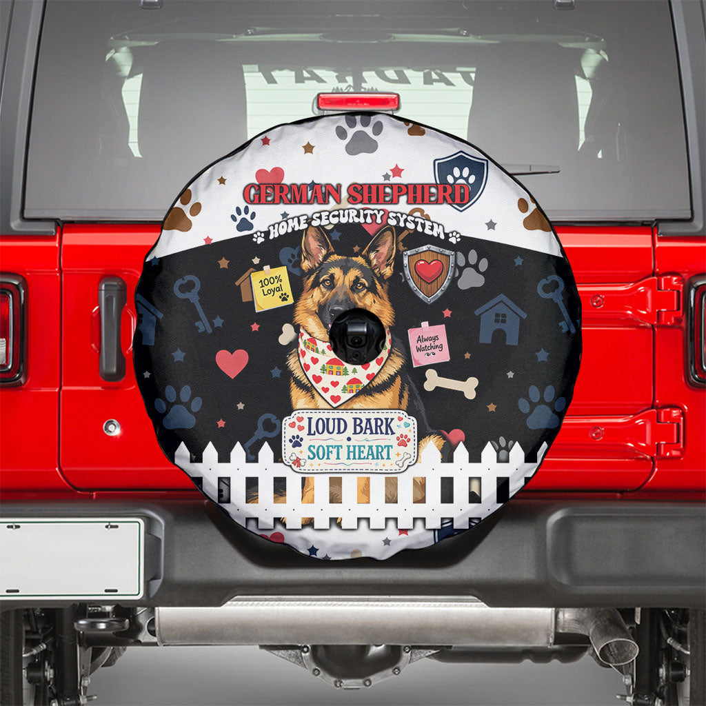 German Shepherd Home Security With A Heart Spare Tire Cover Officer Loyal Guard Dog Best Friend Mascot