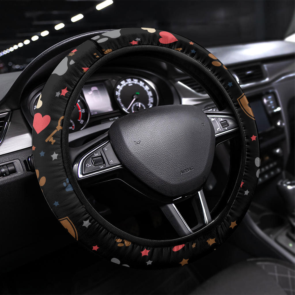 German Shepherd Home Security With A Heart Steering Wheel Cover Officer Loyal Guard Dog Best Friend Mascot
