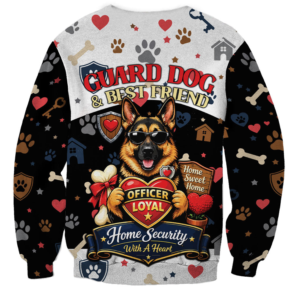 German Shepherd Home Security With A Heart Sweatshirt Officer Loyal Guard Dog Best Friend Mascot