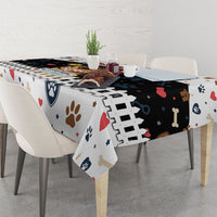 German Shepherd Home Security With A Heart Tablecloth Officer Loyal Guard Dog Best Friend Mascot